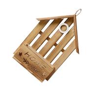 HOMOCONO Estante de Pared de Madera Marrón en Forma de Casa para Ahorro de Espacio y Fácil Instalación, Adecuado para Almacenar Cartas y Flores Entrada o Patio