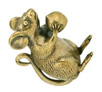 HOMOCONO Estatuilla de Rata de Latón Dorado, Estilo Retro y Delicado, Resistente y No Fácilmente Dañable, Adorno Adecuado para Decoración de Oficina y Escritorio
