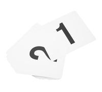 HOMOCONO Etiquetas de Números de Mesa Reutilizables de Plástico Blanco, Doble Cara para Restaurantes y Taquillas, Juego de 1 Set Práctico y Duradero
