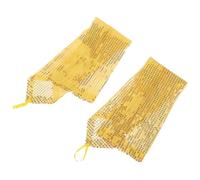 HOMOCONO Guantes Largos sin Dedos de Mujer Purpurina Dorada, Diseño Retro 1920s Vintage en Poliéster, Cómodos y Transpirables para Fiestas Retro y Eventos de Mascarada
