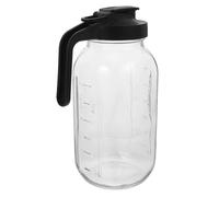 HOMOCONO Jarra de Vidrio de 64 Oz con Tapa y Marcas de Medición, Hervidor de Jugo de Frutas con Diseño Antigoteo para Uso en Interior y Accesorio Hogar