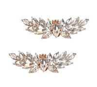 HOMOCONO Joyas para zapatos de mujer, juego de 2 hebillas de clip doradas con rhinestone, accesorio y fácil de instalar para vestidos de novia y eventos