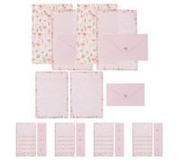 HOMOCONO Juego de 5 Sets de Papel de Carta y Sobres Decorativos A5 Diseño de Flores y Animales, Papel Suave para Escritura y Uso Conveniente en Graffiti y Copia de Poemas