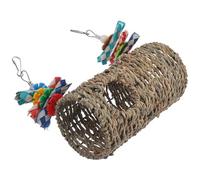 HOMOCONO Juguete para pájaros en Jaula, Columpio Colgante de Paja con diseño Simple y Creativo, Accesorio Funcional para Loros y periquitos en el Entorno del hogar
