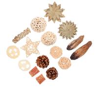 HOMOCONO Juguetes de forrajeo para periquitos y Loros, Pelota de Mimbre y piña Natural, Kit de 16 Piezas para jaulas de Aves pequeñas
