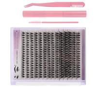 HOMOCONO Kit Individual de Pestañas Autoadhesivas Realistas y Densas con Pegamento y Herramientas Portátiles para Aplicación Propia y Maquillaje Rosa