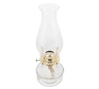 HOMOCONO Lámpara de Queroseno de Vidrio Mecha Ajustable, Linterna Vintage para Decoración Interior, Lámpara de Aceite Chimenea para Iluminación Ambiental y Uso en Mesa