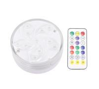 HOMOCONO Luz LED Remota RGB Ip68 para Estanque, Piscina y Acuario | Plástico Blanco, Pilas 3 Aa, Alcance 5-8 Metros, para Jardín y Peces