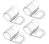 HOMOCONO Manijas de Cortina inalámbricas 4 Unidades de plástico Transparente para persianas horizontales con Soporte Fijo para instalación Sencilla