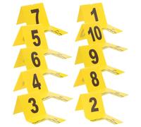 HOMOCONO Marcadores de escena con números claros y escala, 10 piezas de plástico amarillo para escenas de crimen al aire libre, diseñados para profesionales y aficionados