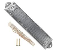 HOMOCONO Mezuzá Decorativa de Metal Ligera Escritura Religiosa Retro para Decoración del Hogar y Oficina, Placa de Bendición Familiar Única y Elegante