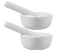 HOMOCONO Mortero de Porcelana 60 MM Mano y Varilla para Moler Medicamentos y Especias, Juego 2 Piezas Portátil para Laboratorio y Cocina, Triturador de Pastillas Varios estilos