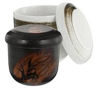 HOMOCONO Olla de Cerámica para Estofado Tapa, 2 Piezas, Fácil de Limpiar y Mantiene Caliente, Diseño Delicado
