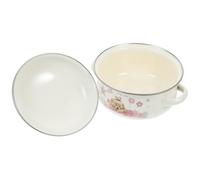 HOMOCONO Olla de Esmalte Retro Doble Asa y Tapa, Olla para Sopa y Fideos, Diseño Liso y Fácil de Limpiar, Base Plana Práctica para Cocina Diaria Varios estilos