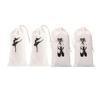 HOMOCONO Organizador de Calzado para prácticas de Danza, Bolsas para Zapatos de Ballet de Tela, Paquete de 4, Adecuado para niñas y Almacenamiento de pequeños Objetos