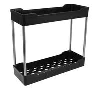 HOMOCONO Organizador de Condimentos de Pie de 2 Niveles en Acero Inoxidable y PP, Diseño Escalonado Moderno Minimalista para Cocina y Baño, Fácil Limpieza y Gran Capacidad
