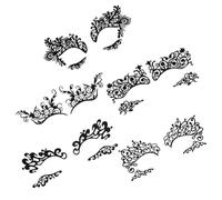 HOMOCONO Pegatinas para Delineador de Ojos Negras de Papel Diseño de Encaje, Reutilizables Festivales y Bailes de Máscaras, Pack de 5 Pares Varios estilos