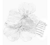 HOMOCONO Peineta Lateral Cabello de Boda Flores de Aleación Plata, Accesorio para Mujer Diseño Barroco, Adecuado para Fiesta de Baile