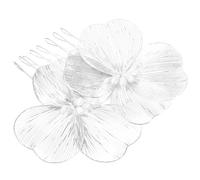 HOMOCONO Peineta Lateral para Boda Diseño Floral Plateado, Peine Cabello de Novia en Estilo Barroco, Accesorio Artesanal para Pelo de Mujer, Adecuado para Fiestas y Eventos Obsequios