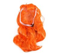HOMOCONO Peluca para Mascotas de Fibra Química Naranja Diseño Realista y Correa Íntima, Accesorio Delicado para Fotos y Disfraces de Perros y Gatos