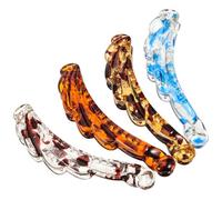 HOMOCONO Pinzas Cabello Tipo Banana 4 Unidades Kit Clip de Plátano para Cabello Rizado y Fino Colores Surtidos Transparente y Café Accesorios para Mujeres y Niñas