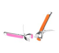 HOMOCONO Pinzas de Acero Inoxidable para Servir Platos y Cuencos Calientes Agarre Antideslizante de Silicona, 2 Piezas, Utensilios para Cocina y Restaurante