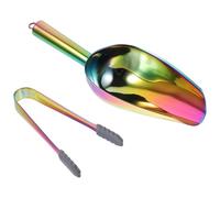 HOMOCONO Pinzas para Hielo de Acero Inoxidable y Silicona Antideslizante, Set de 2 Piezas Multifuncionales para Cocina Doméstica y Supermercados