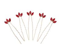 HOMOCONO Pinzas Pelo Gemas de Imitación Rojos, 5 Unidades Grandes en Forma de U para Damas de y Celebraciones Obsequios