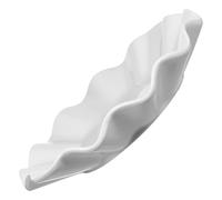 HOMOCONO Plato de Cerámica Blanco Forma Irregular de Hoja de Loto, Tazón para Servir en Casa Bordes Elevados y Diseño Creativo para Aperitivos y Frutas