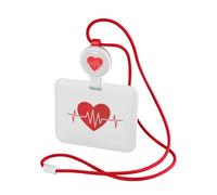 HOMOCONO Porta Diseño Identificación de Tarjetas Enfermeras para y con Carrete Retráctil Rojo, Material Abs y Poliéster y Dos Formas de Uso para Acceso Instantáneo Médicos