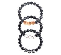 HOMOCONO Pulsera Deportiva de Acrílico Negro para Hombre, 3 Piezas, Delicada y Resistente al Desgaste, Adecuado para Fiestas y Día del Padre