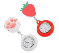HOMOCONO Reloj de Enfermera de Bolsillo Diseño de Fresa, Resistente al Agua, Operado por Batería, Material de Vidrio y Silicona, Adecuado para Personas Que Trabajan en Medicina
