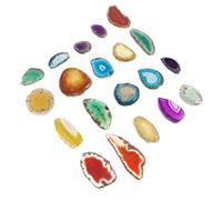 HOMOCONO Rodajas de Ágata Natural Perforada y Material de Ágata Teñida 20 Piezas de Colores Atractivo Visual para Decoración y Accesorios de Joyería