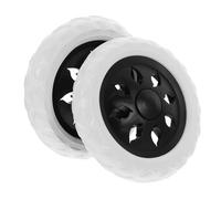 HOMOCONO Ruedas Giratorias Negras para Carrito de Compras, Juego de 2 Ruedas Resistentes para Carritos Portátiles y Carros de Supermercado para Uso Frecuente