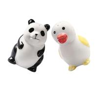 HOMOCONO Saleros y Pimenteros Fácil de Sostener y Portátil de Cerámica Set de 2 Diseño de Oso Panda Adecuado para Cocina y Comedor Doméstico