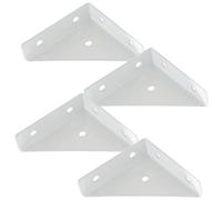 HOMOCONO Soportes de Esquina Metálicos Triangulares 4 Piezas Medianos Blancos, Soportes para Estantes y Mesas, Reparación y Refuerzo de Muebles para Dormitorio y Cocina