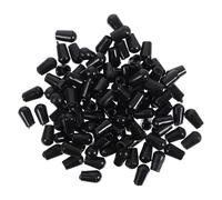 HOMOCONO Tapones para Tornillos Redondos de Perchas de Hierro 3,5 MM, Manguitos de Plástico Negro, 100 Unidades, Protección para Ropa en Armarios y Lavaderos