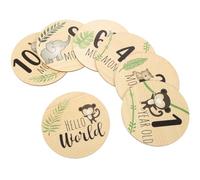 HOMOCONO Tarjetas 7 Piezas de Madera Redondas de Hitos Mensuales para Fotografía y Registro de Crecimiento del Ñiño para Decoracion Colegio
