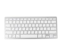 HOMOCONO Teclado Hebreo Blanco Ultrafino para Computadora, Inalámbrico | Abs, Formato Completo y Portátil, Uso Silencioso en Oficina, Fácil de Llevar Bolsa