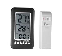 HOMOCONO Termómetro Digital Inalámbrico Con Alarma De Temperatura Alta y Baja Medidor De Temperatura Interior y Exterior Para Hogar Nevera y Congelador Pantalla Digital Con Reloj Transmisió
