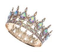 HOMOCONO Tiara Vintage para Novia Dorada de Aleación Cristales, Diseño Elegante y Delicado, Accesorio Seguro E Hipoalergénico para Bodas y Fiestas