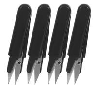 HOMOCONO Tijeras de Bordar Mini de Acero Inoxidable 4 Piezas, Cortador de Hilo Ligero con Cubierta Protectora para Manualidades y Punto de Cruz Color Aleatorio