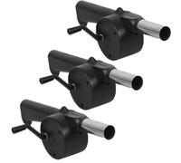 HOMOCONO Ventilador Manual para Parrilla Manivela, 3 Piezas Negro