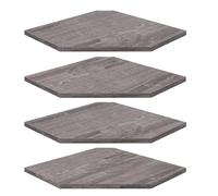 Homode Estante esquinero de pared, juego de 4 estantes flotantes de esquina con agujero para cable, organizador de estante de pared, estante de almacenamiento colgante de madera para baño, dormitorio