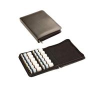 Homöopathie - Farmacia de bolsillo para sales de boles, con 12 trabillas, color negro (sin medicamento)