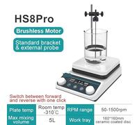 Homogeneizador, Agitador magnético con calefacción, pantalla digital, agitador termostático, placa calefactora de laboratorio, mezclador magnético de 20 l(HS8Pro(5L LCD))