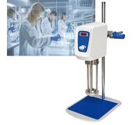 Homogeneizador emulsionante de alto cizallamiento de laboratorio, máquina mezcladora de dispersión de acero inoxidable, homogeneizador eléctrico con pantalla digital(Blue)