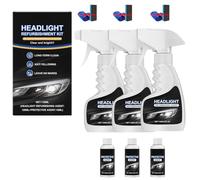 Homonth Headlight Refurbishment Kit, Restores Cloudy, Yellowed Lights, Hydrophobic Coating Headlight Restoration Kit for Cars, SUVs & Motorcycles (3PCS)