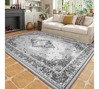 HOMORE Alfombra de área de 9 x 11 pies, antideslizante, lavable, de lana sintética, de pelo bajo, ultra delgada, vintage, para dormitorio, ligera, floral, para cocina, entrada, comedor, oficina, color