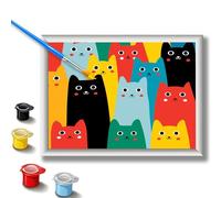 Homorro Pintar por Numeros con Marco Manualidades Niños 5 6 7 8 9 10 11 Años Manada de Gatos DIY Kit Cuadros Pintura Paint by Numbers Painting Números Regalos Regalo Cumpleaños Infantil Pasatiempos
